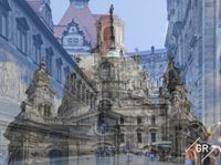 Transparent Frauenkirche F&uuml;rstenzug Dresden